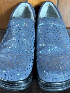 Klogs Naples Dainty Hearts Leather Clog Shoes Womens Sz 7.5 Slip On Nursing